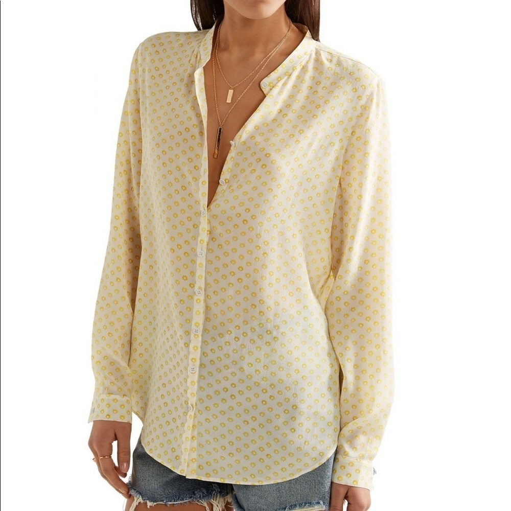 M.i.h Jeans Cream & Marigold Evelyn Silk Blouse XS